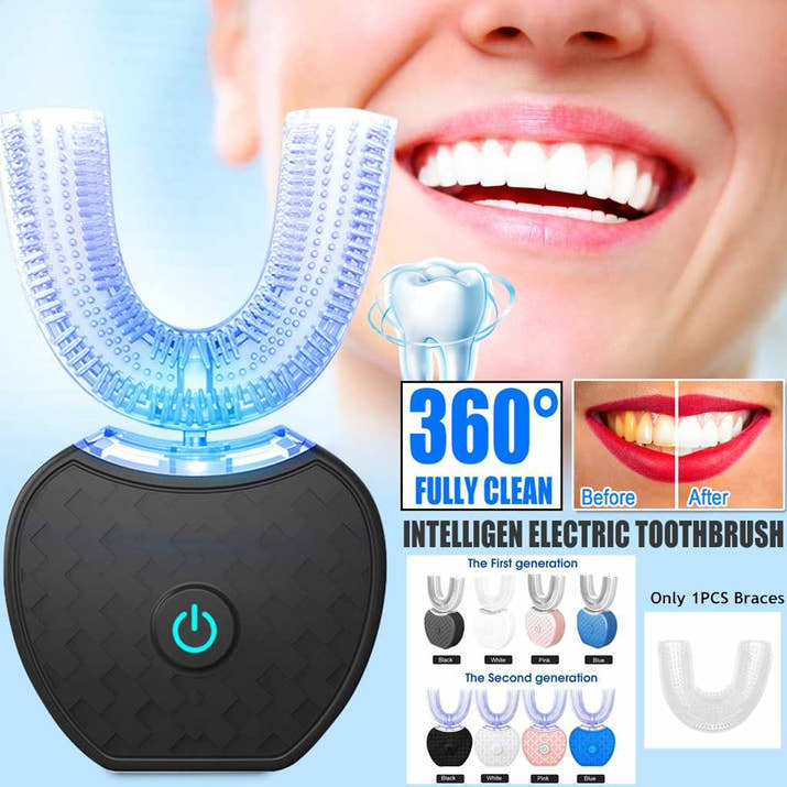 Intelligent Automatic Electric Toothbrush Brush Whitening Blue Light USB Charging