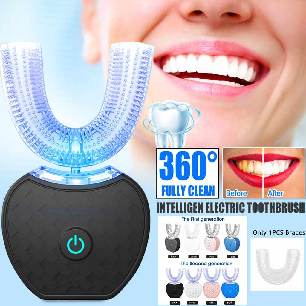 Intelligent Automatic Electric Toothbrush Brush Whitening Blue Light USB Charging